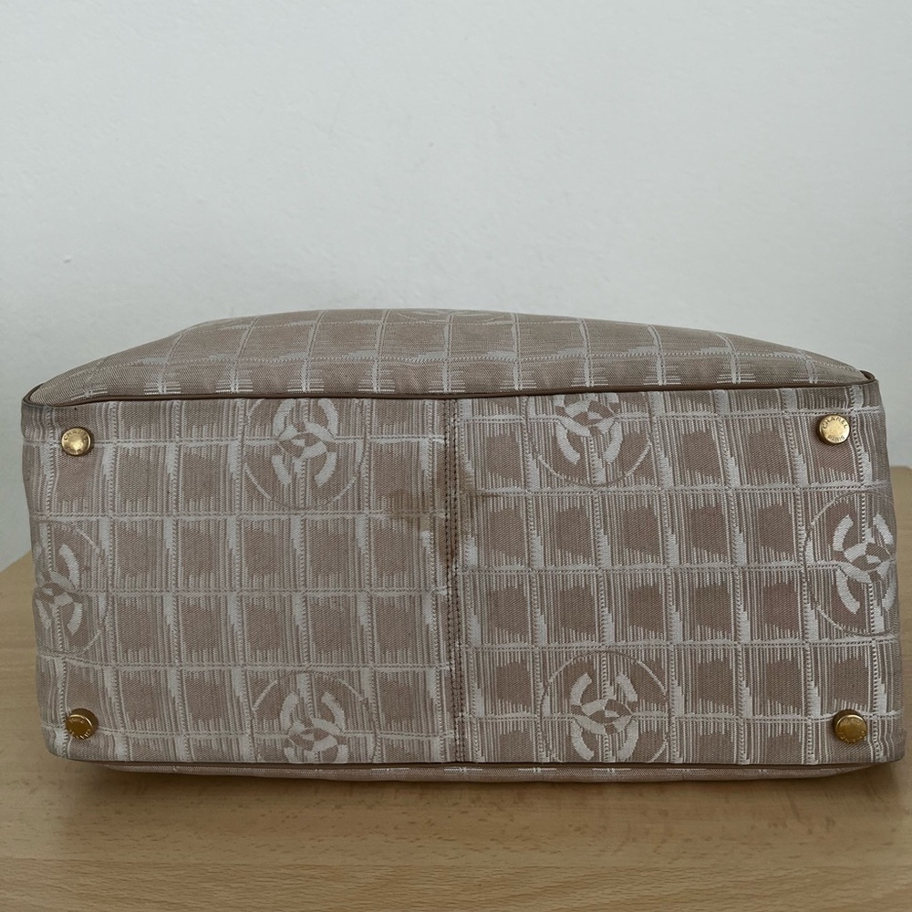 Chanel Jacquard Canvas Travel Line Tote Beige Late 90’s-Early 2000s - Picture 7 of 16